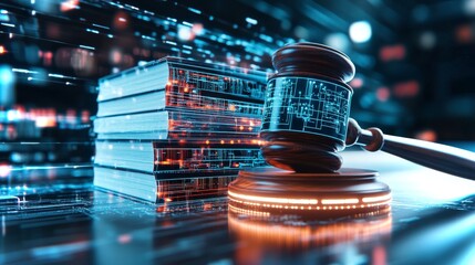 Legal technology concept combining law and digital data