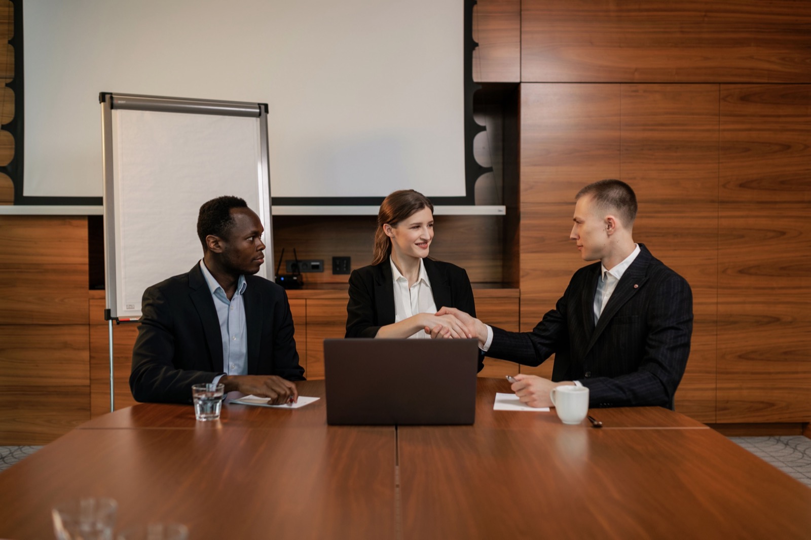 Professionals in a focused discussion